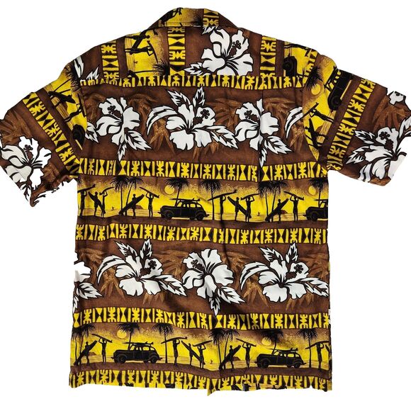 RJC Hawaiian Shirt Mens Sz S Floral Beach Button Up Short Sleeve Vacation Surf - Picture 1 of 6